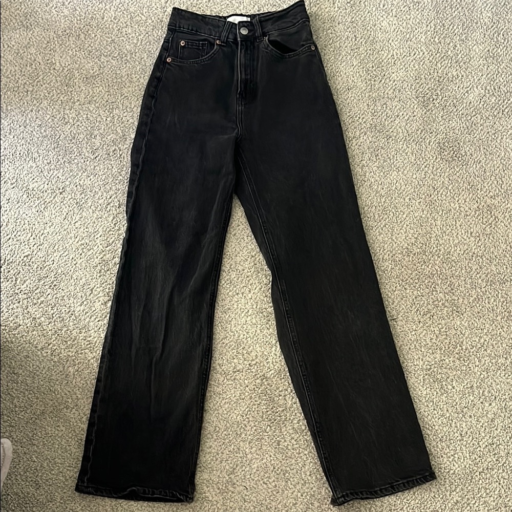 Black Wide High Jeans
